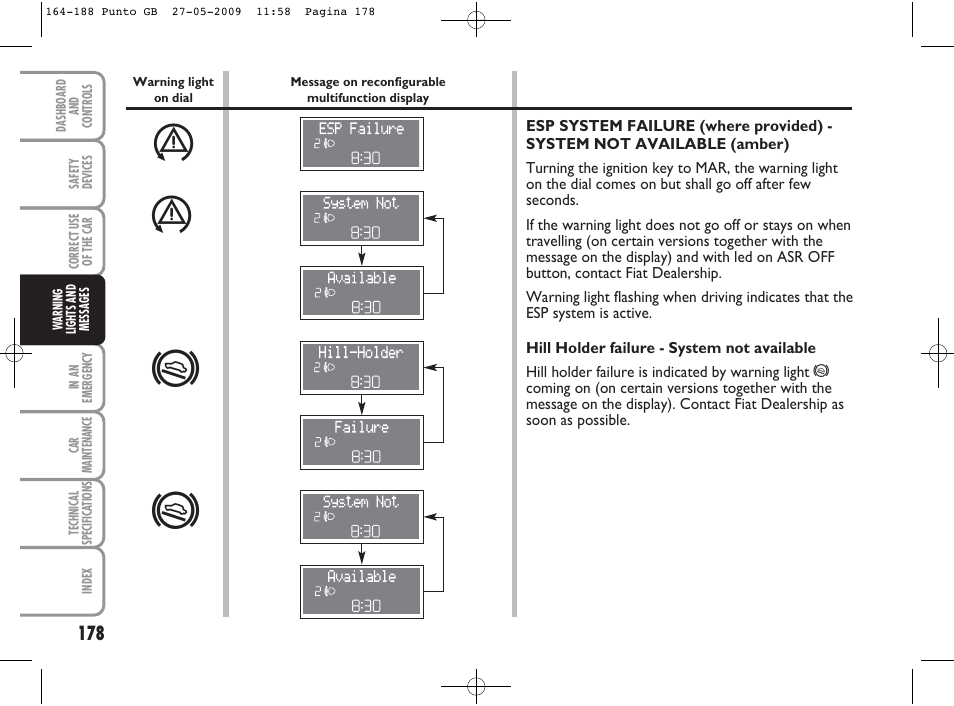 FIAT Punto User Manual | Page 179 / 282