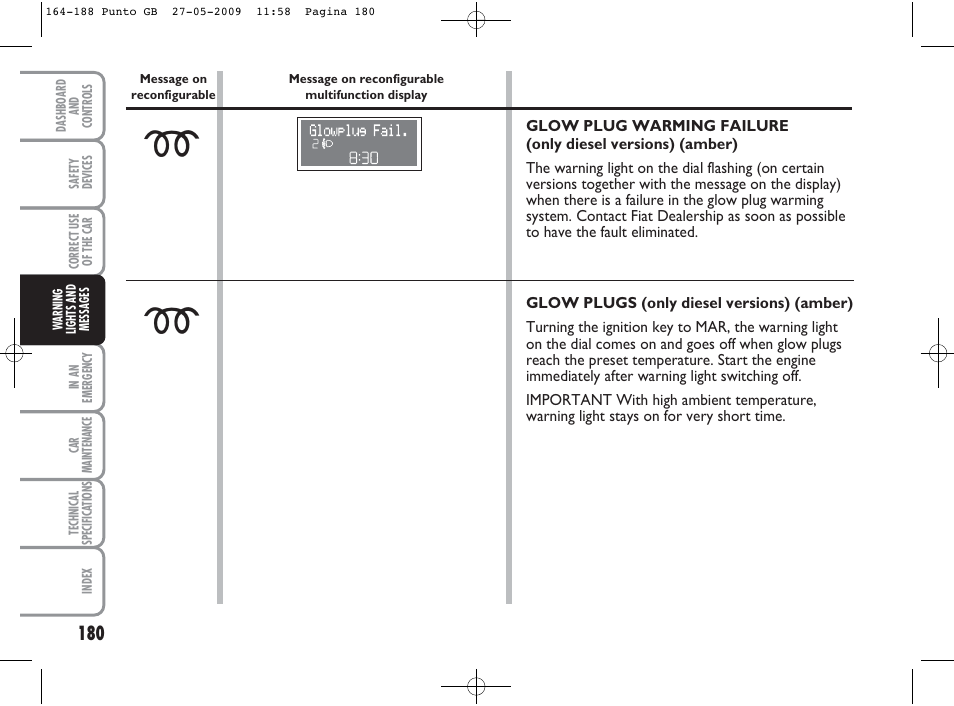 FIAT Punto User Manual | Page 181 / 282