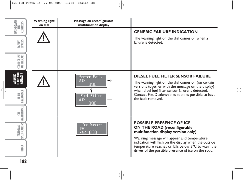 FIAT Punto User Manual | Page 189 / 282