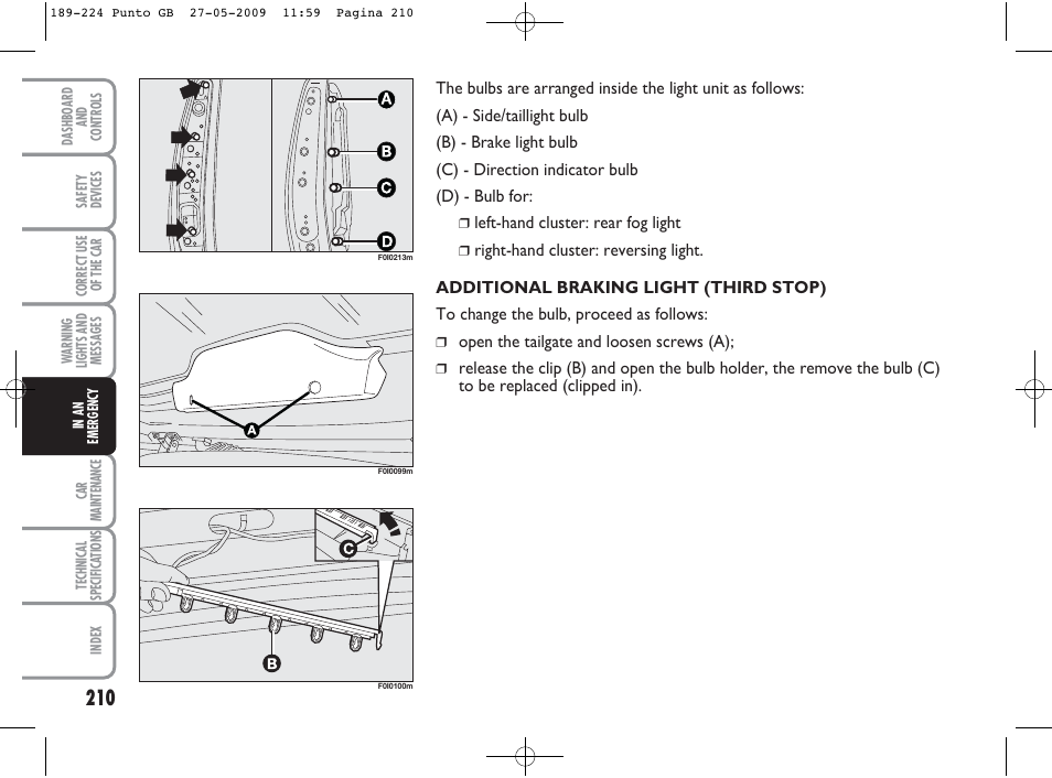 FIAT Punto User Manual | Page 211 / 282