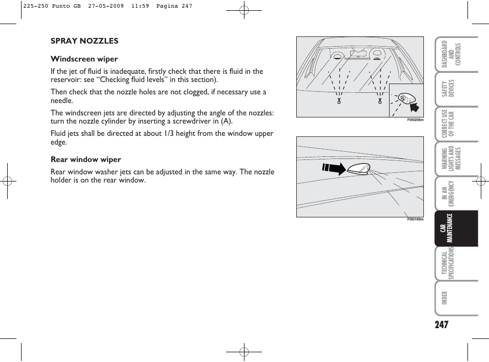 FIAT Punto User Manual | Page 248 / 282