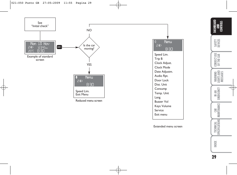 FIAT Punto User Manual | Page 30 / 282