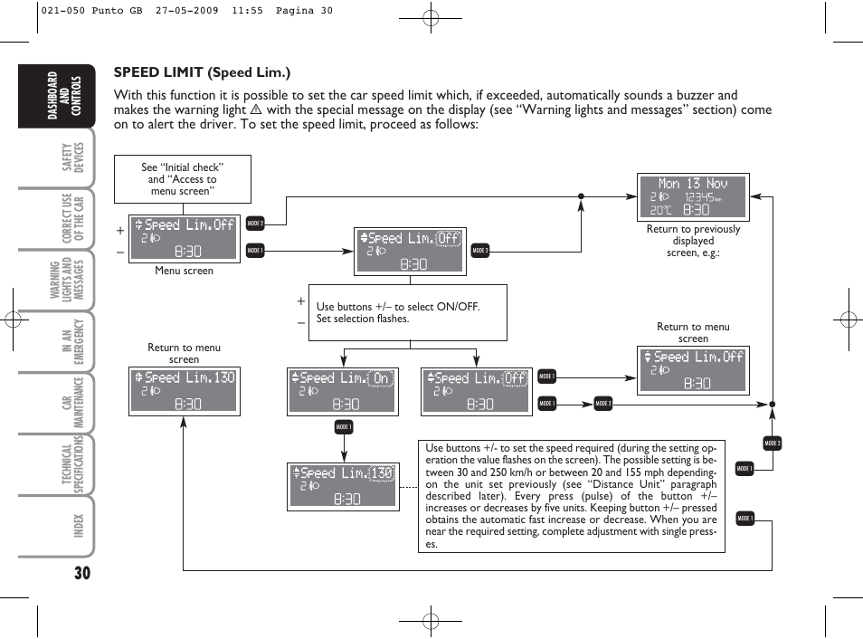 FIAT Punto User Manual | Page 31 / 282