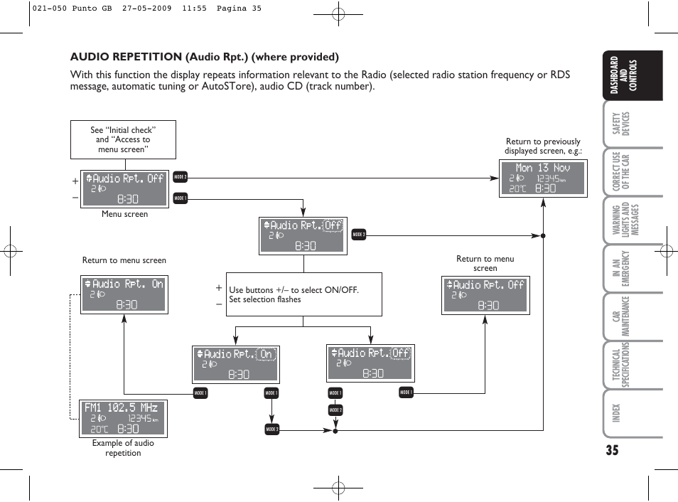 Qr r | FIAT Punto User Manual | Page 36 / 282