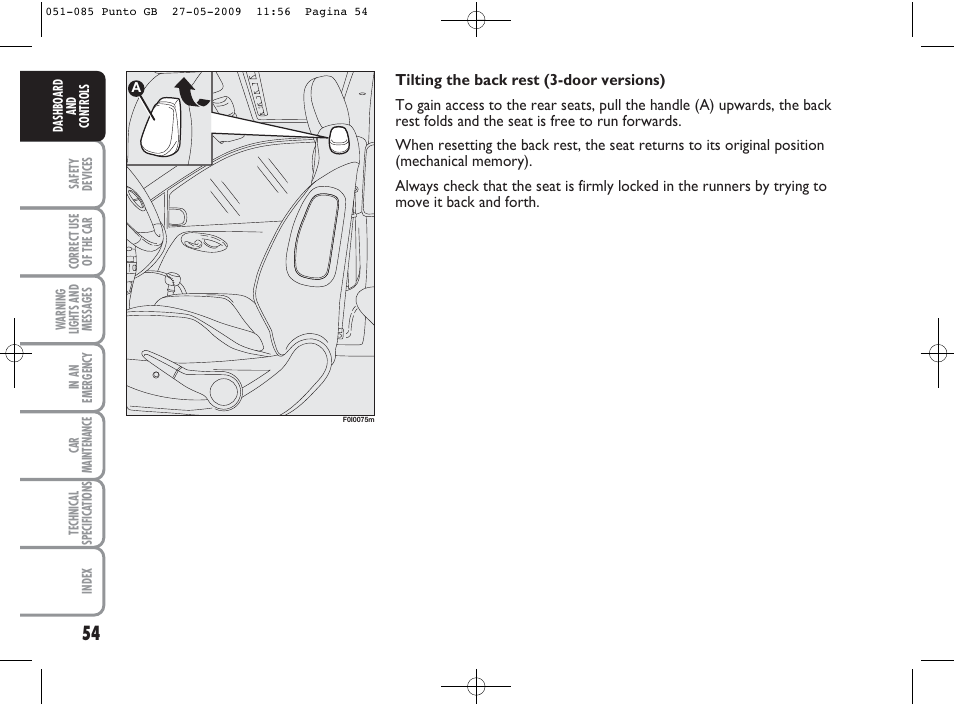 FIAT Punto User Manual | Page 55 / 282