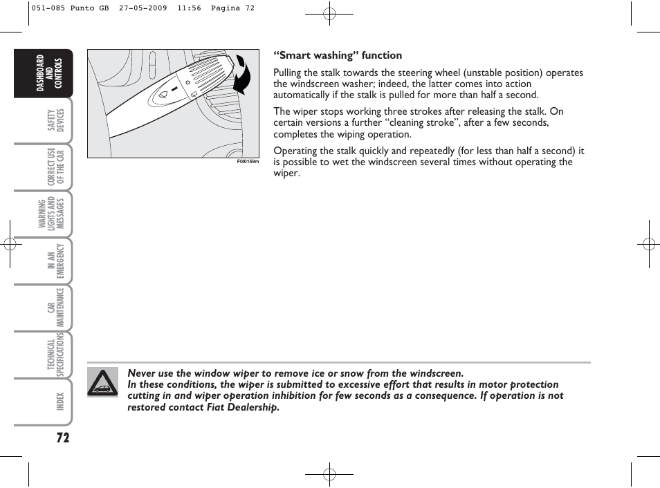 FIAT Punto User Manual | Page 73 / 282