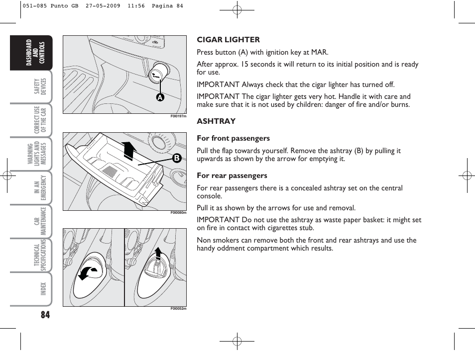 FIAT Punto User Manual | Page 85 / 282