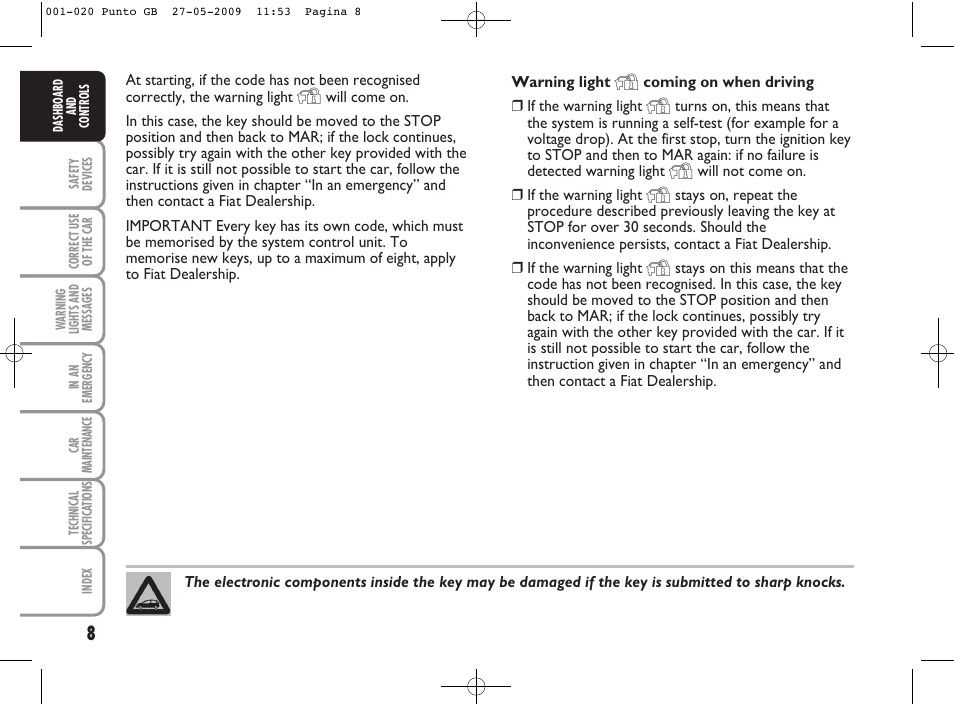 FIAT Punto User Manual | Page 9 / 282