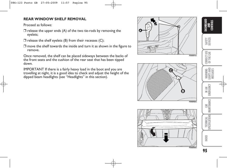 FIAT Punto User Manual | Page 96 / 282