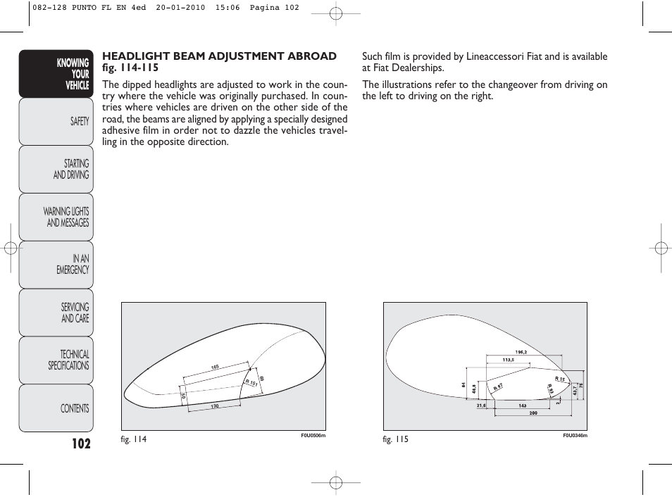 FIAT Punto Evo User Manual | Page 103 / 270
