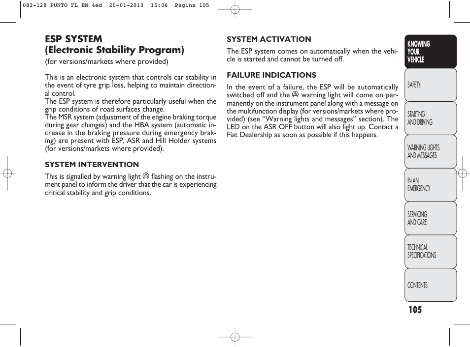FIAT Punto Evo User Manual | Page 106 / 270