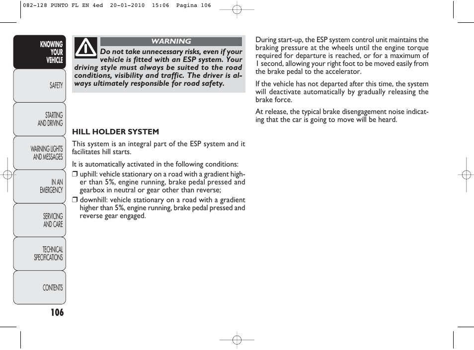 FIAT Punto Evo User Manual | Page 107 / 270