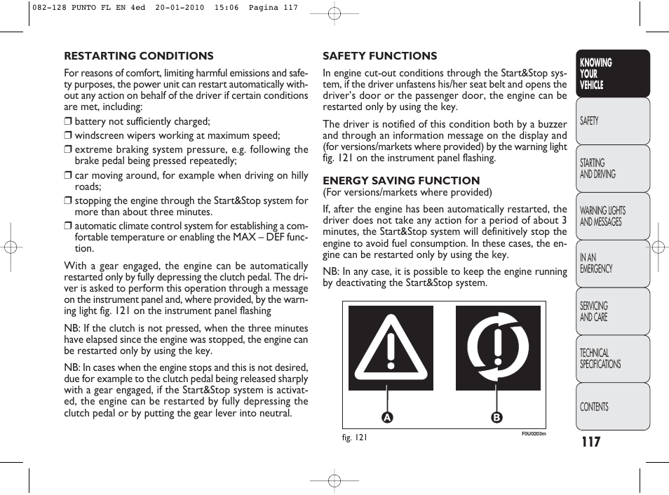 FIAT Punto Evo User Manual | Page 118 / 270