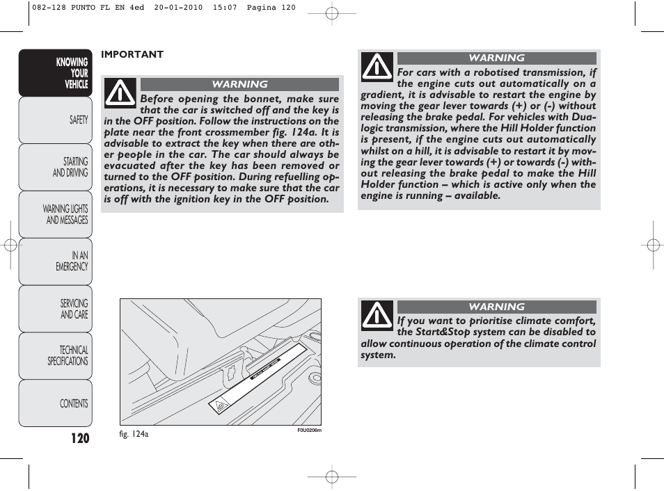 FIAT Punto Evo User Manual | Page 121 / 270