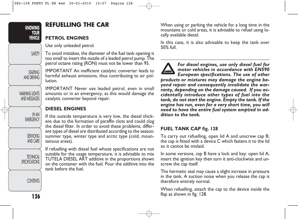 FIAT Punto Evo User Manual | Page 127 / 270