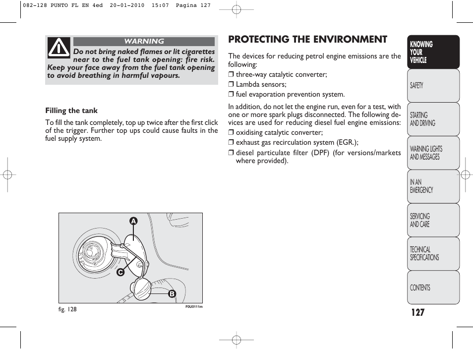FIAT Punto Evo User Manual | Page 128 / 270