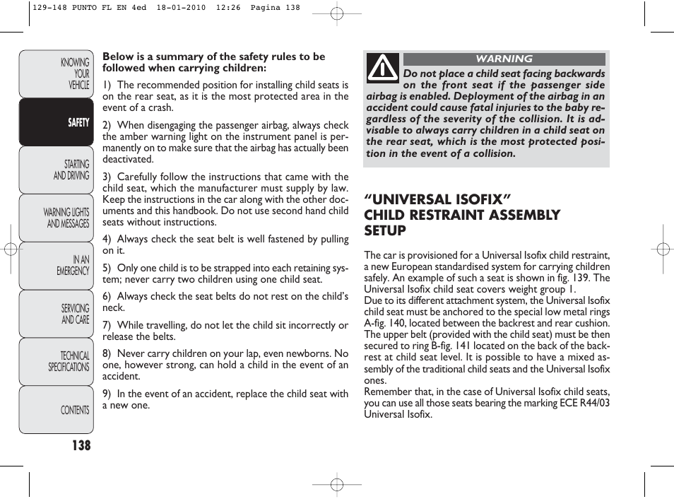 FIAT Punto Evo User Manual | Page 139 / 270