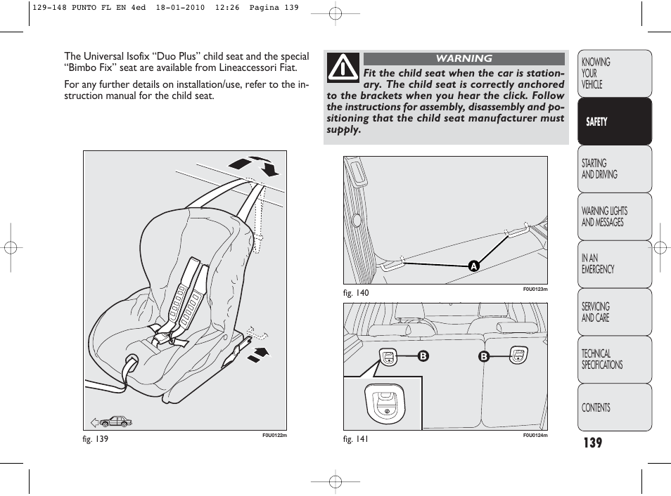 FIAT Punto Evo User Manual | Page 140 / 270