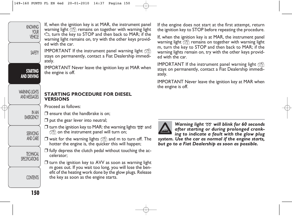 FIAT Punto Evo User Manual | Page 151 / 270