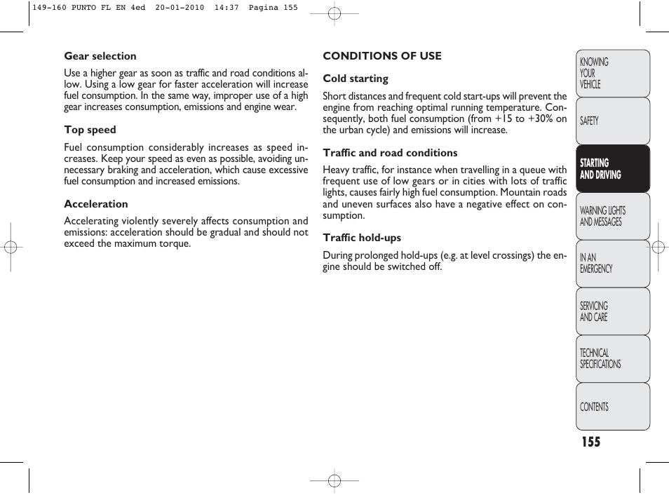 FIAT Punto Evo User Manual | Page 156 / 270