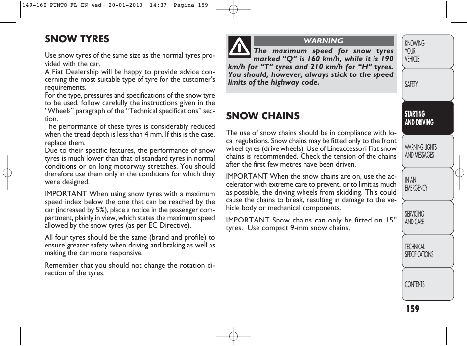 FIAT Punto Evo User Manual | Page 160 / 270