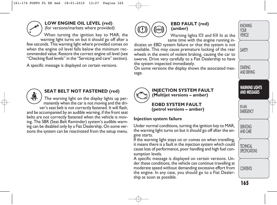 FIAT Punto Evo User Manual | Page 166 / 270