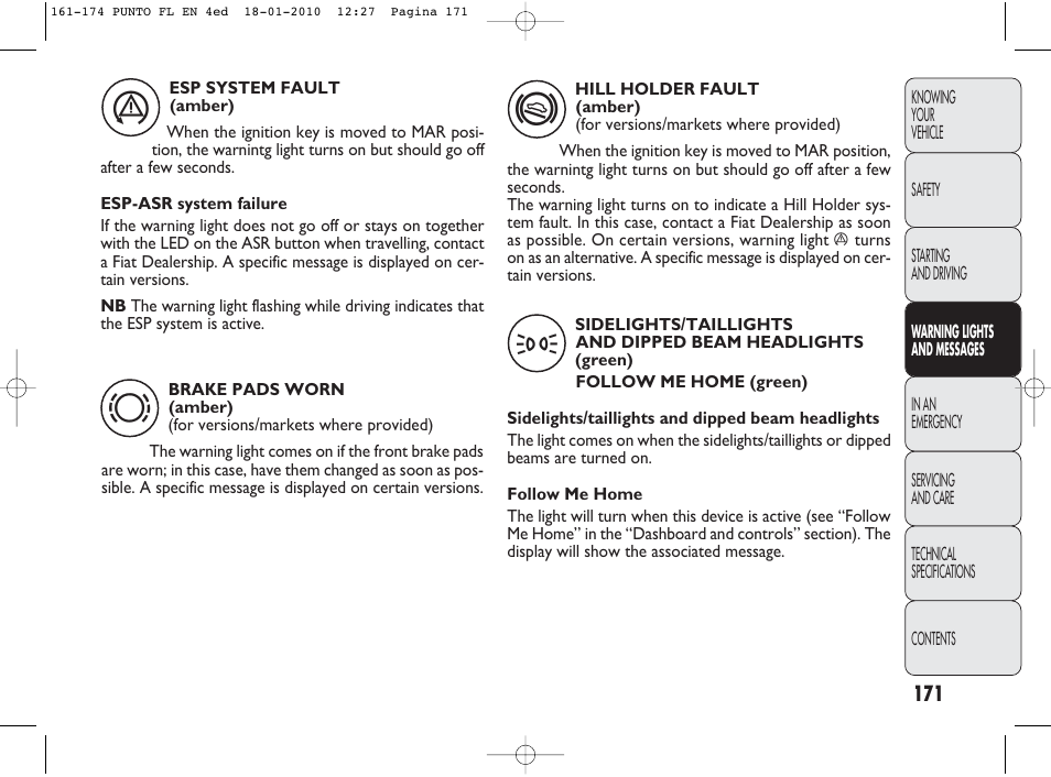 FIAT Punto Evo User Manual | Page 172 / 270