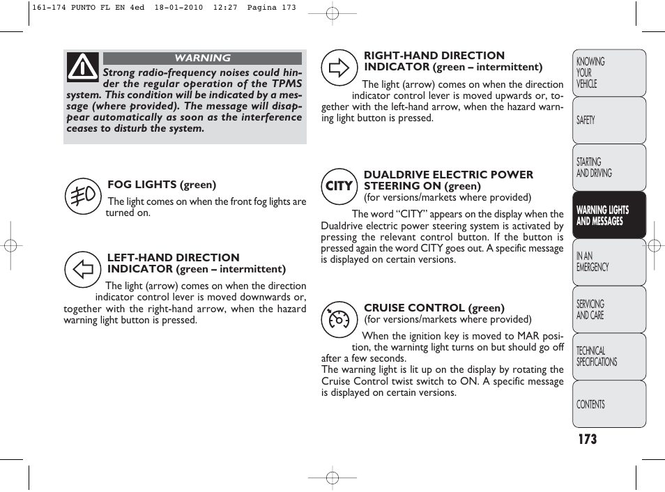 FIAT Punto Evo User Manual | Page 174 / 270