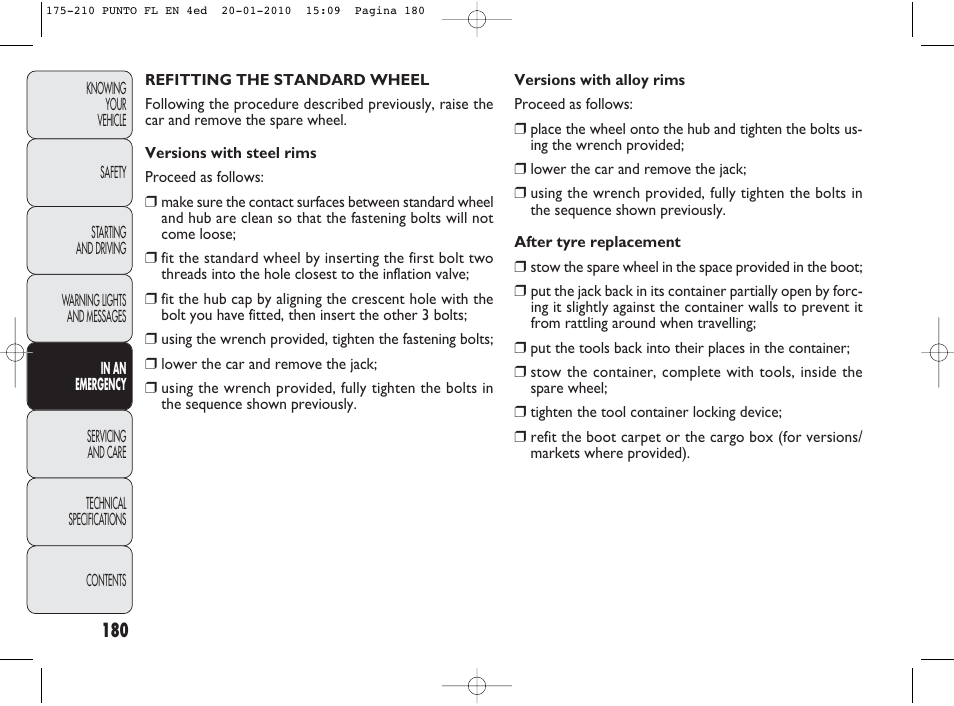 FIAT Punto Evo User Manual | Page 181 / 270