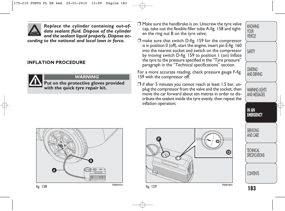 FIAT Punto Evo User Manual | Page 184 / 270
