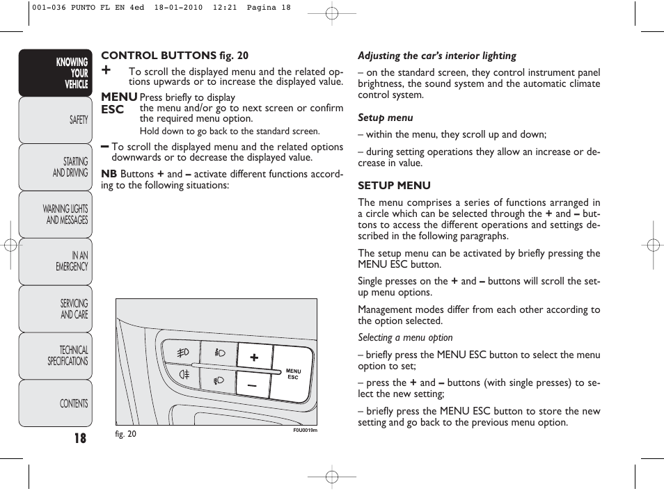 FIAT Punto Evo User Manual | Page 19 / 270