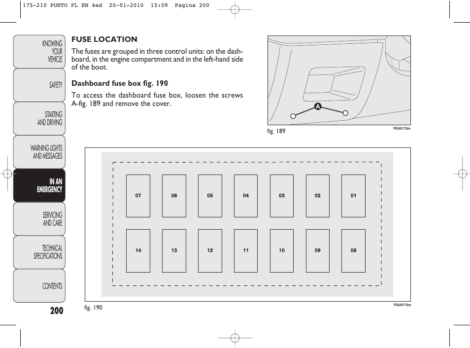 FIAT Punto Evo User Manual | Page 201 / 270