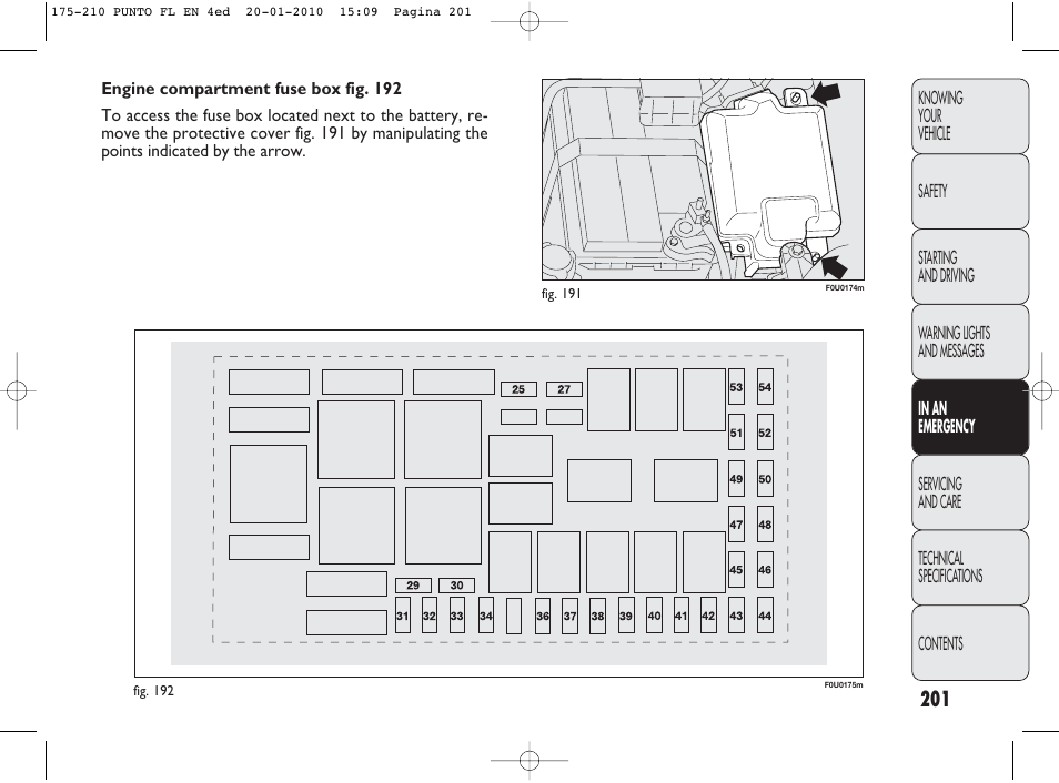 FIAT Punto Evo User Manual | Page 202 / 270