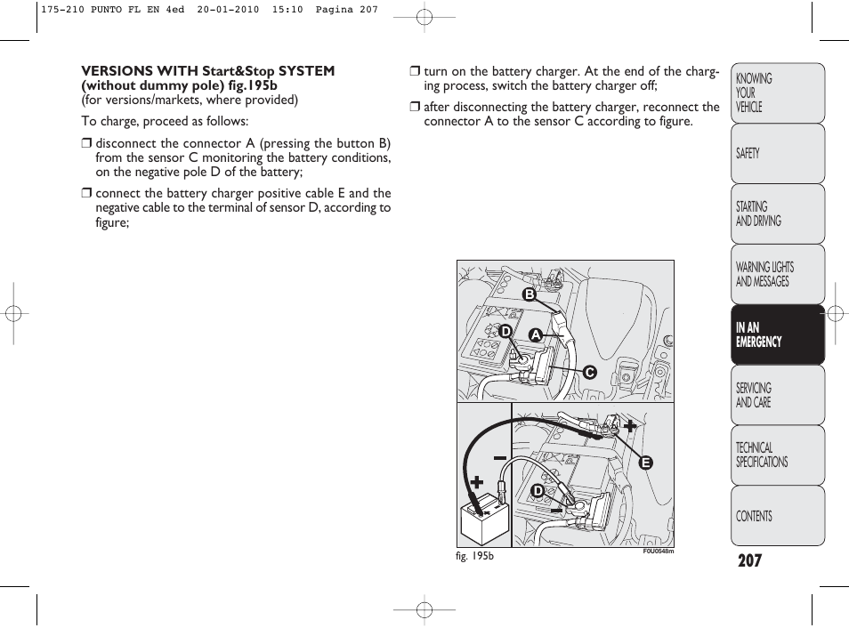 FIAT Punto Evo User Manual | Page 208 / 270