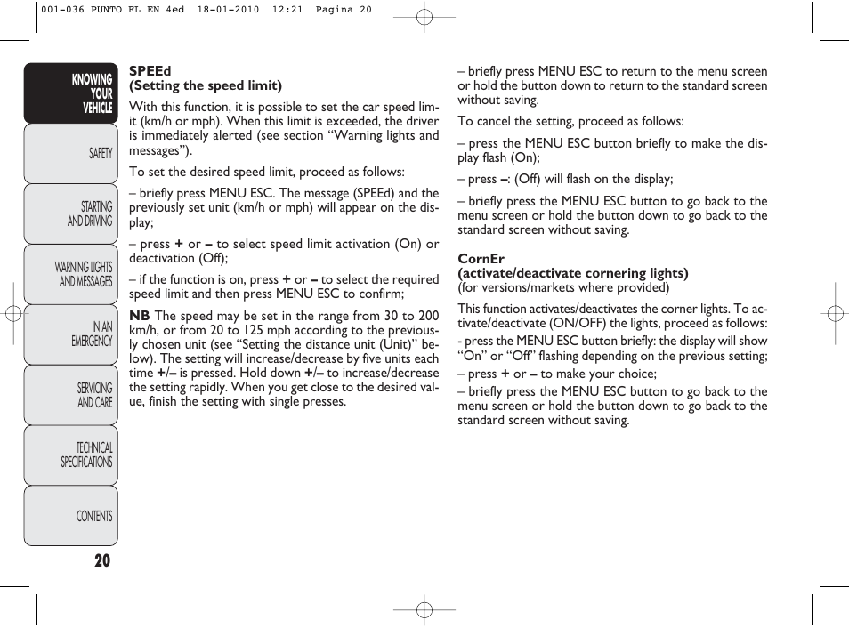 FIAT Punto Evo User Manual | Page 21 / 270