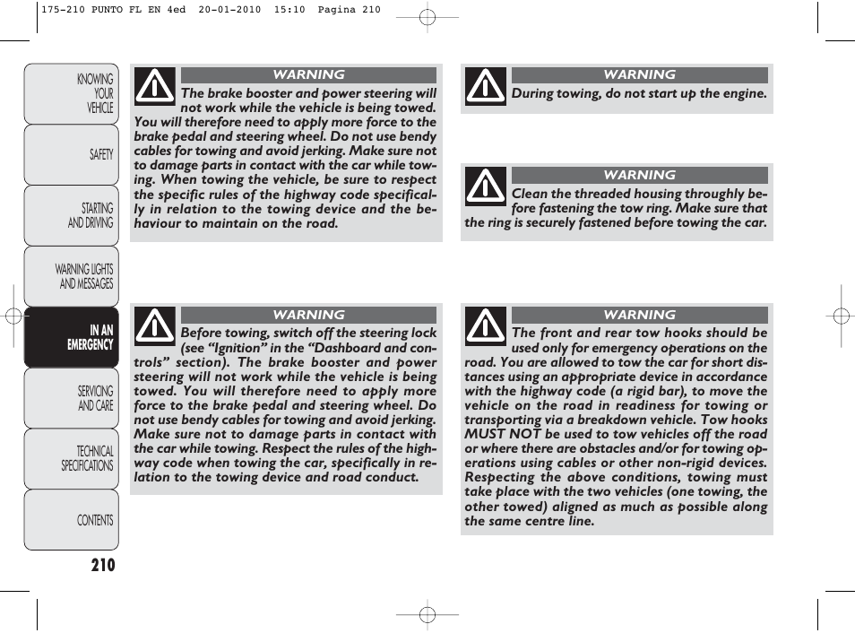 FIAT Punto Evo User Manual | Page 211 / 270