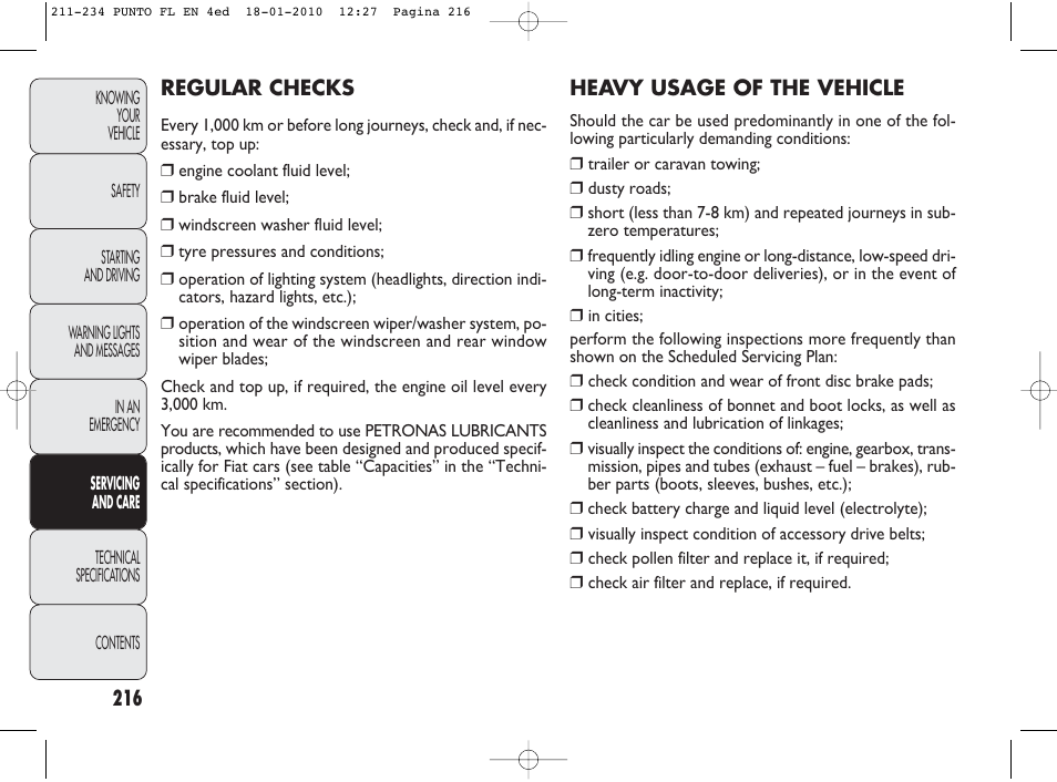 FIAT Punto Evo User Manual | Page 217 / 270