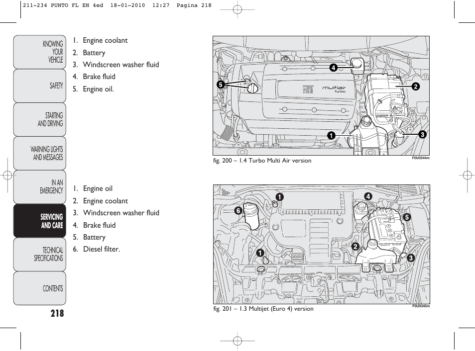 FIAT Punto Evo User Manual | Page 219 / 270