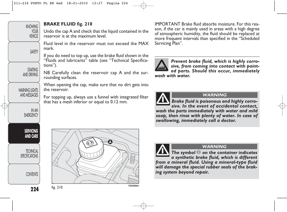 FIAT Punto Evo User Manual | Page 225 / 270