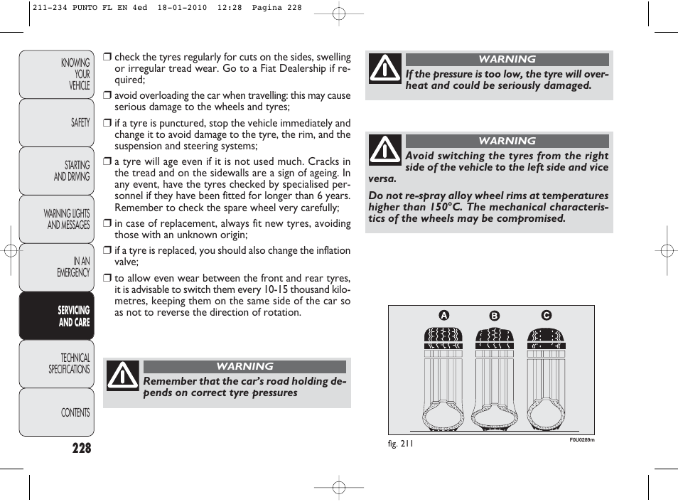 FIAT Punto Evo User Manual | Page 229 / 270