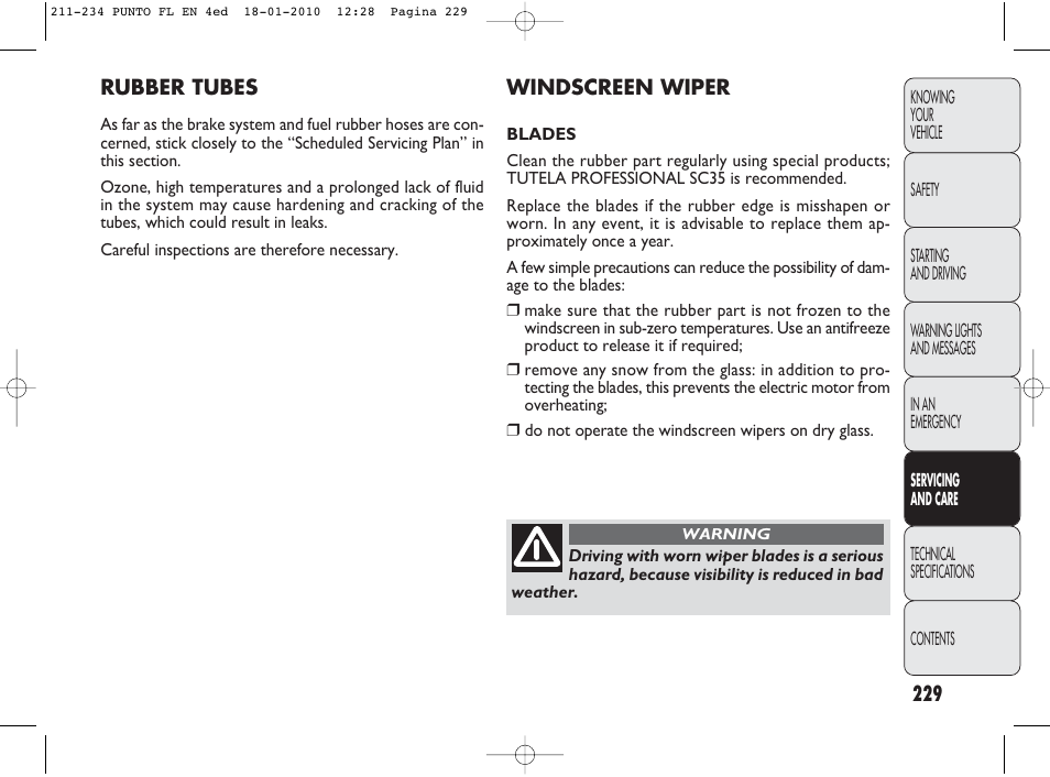 FIAT Punto Evo User Manual | Page 230 / 270
