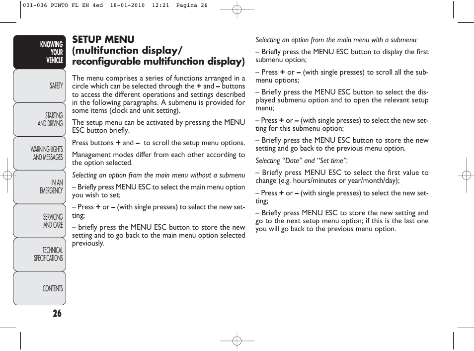 FIAT Punto Evo User Manual | Page 27 / 270