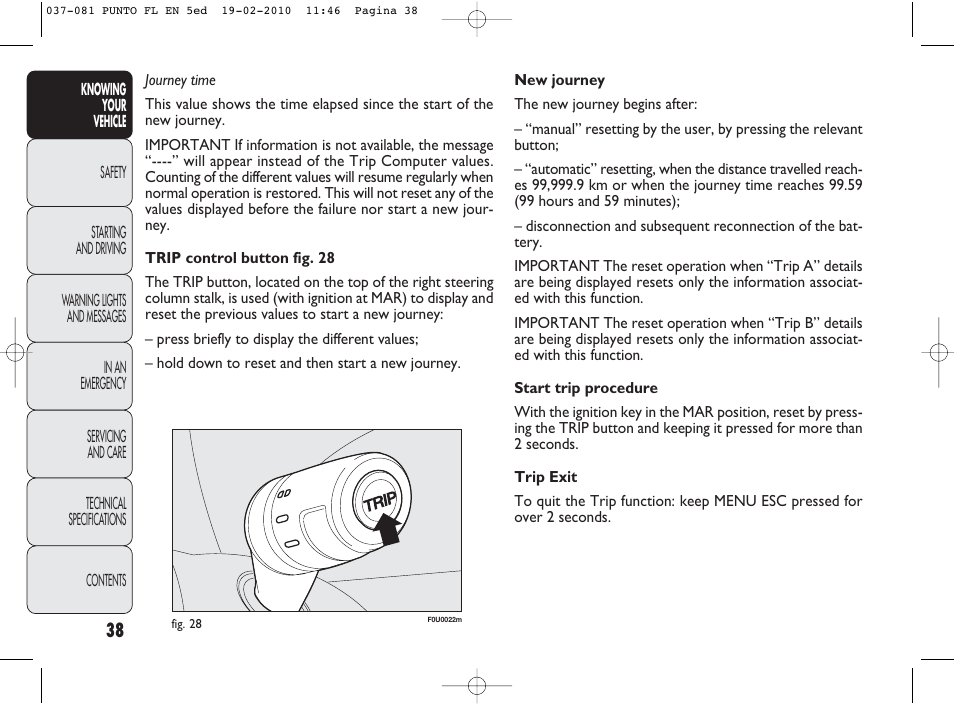 FIAT Punto Evo User Manual | Page 39 / 270