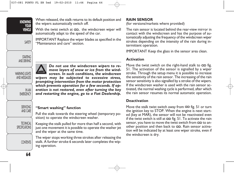 FIAT Punto Evo User Manual | Page 65 / 270