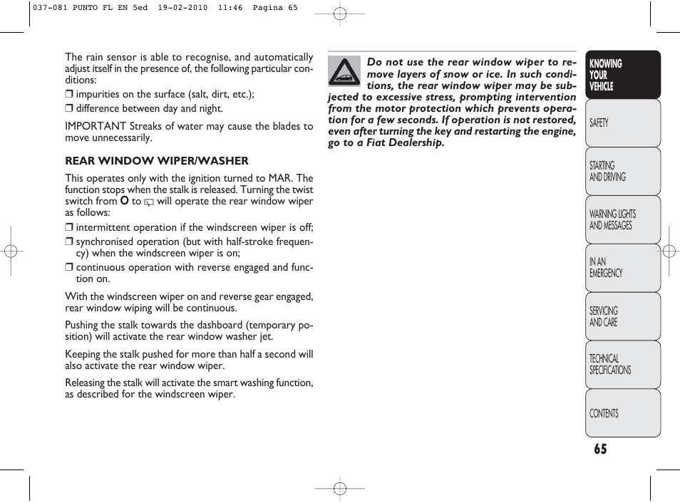 FIAT Punto Evo User Manual | Page 66 / 270