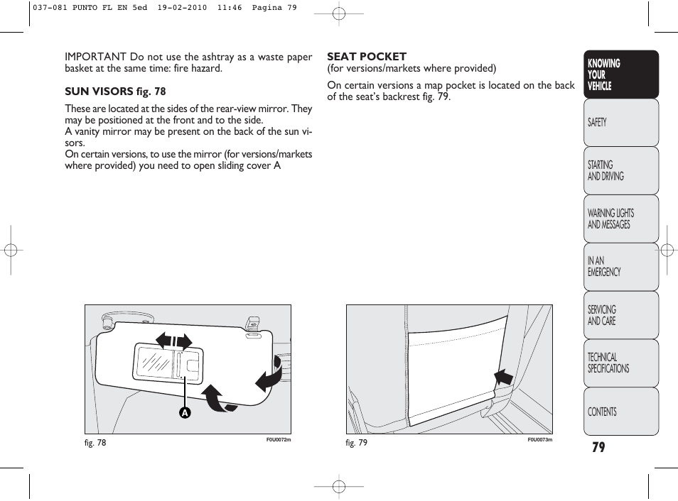 FIAT Punto Evo User Manual | Page 80 / 270