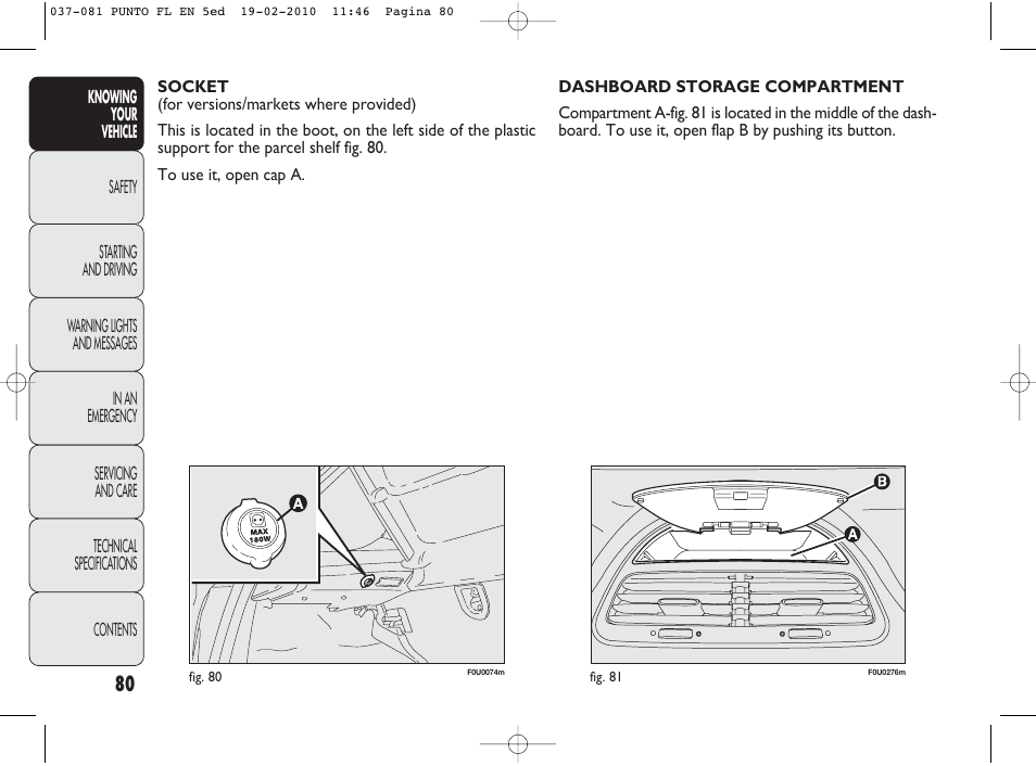 FIAT Punto Evo User Manual | Page 81 / 270