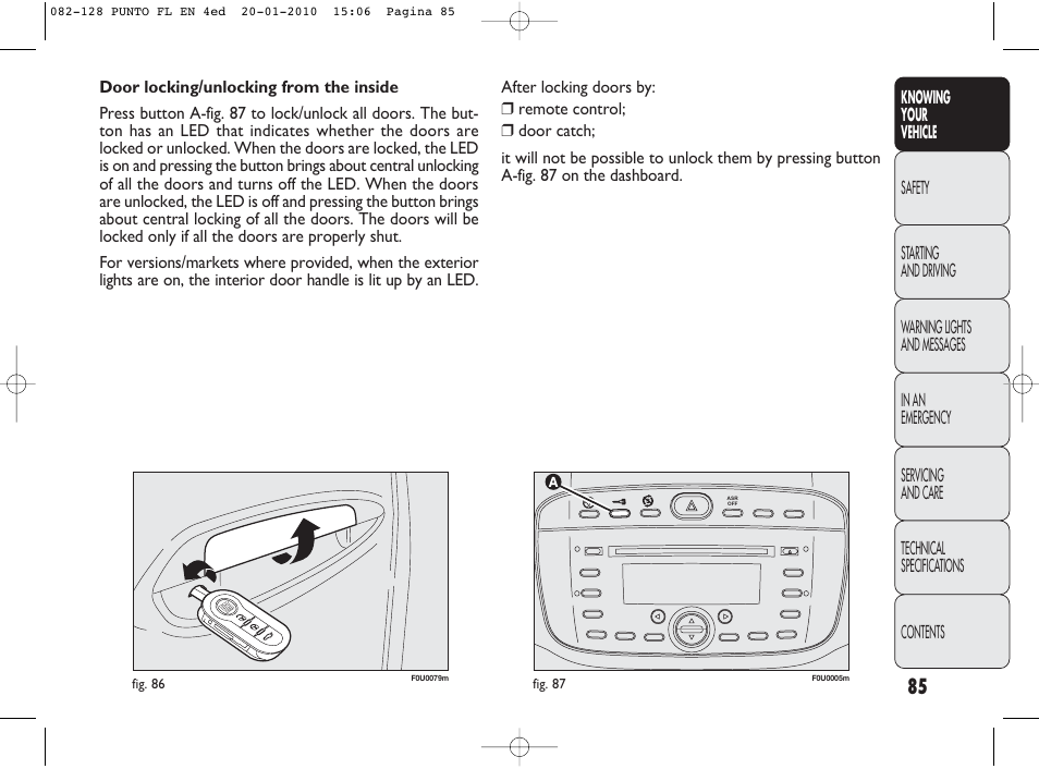 FIAT Punto Evo User Manual | Page 86 / 270