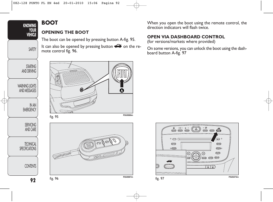 Boot | FIAT Punto Evo User Manual | Page 93 / 270