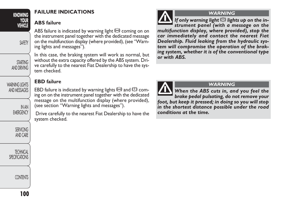 FIAT Punto 2012 User Manual | Page 102 / 271